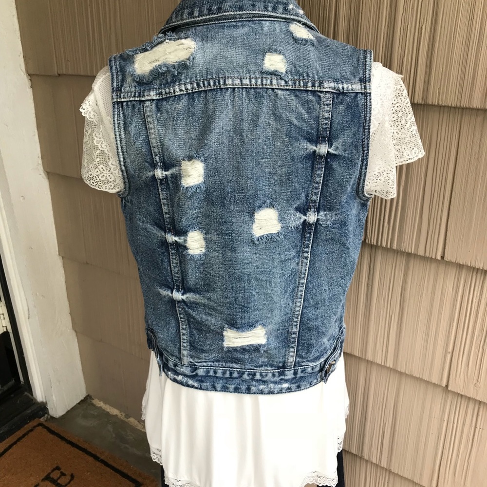NWT Kancan distressed denim vest. - Picture 2 of 4